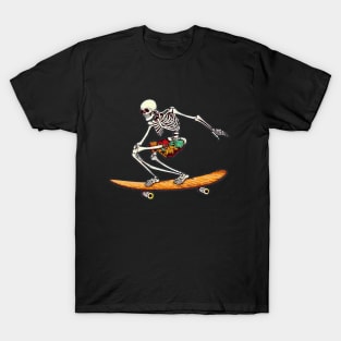 Skeleton Skateboaring Skater T-Shirt
